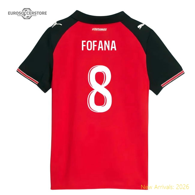Top-Quality 2025-2026 Stade Rennais Home Shirt (Kids) (Fofana 8)