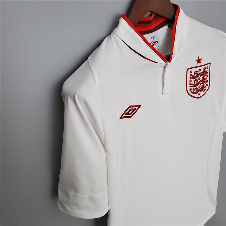 Official 2012 England Home White Retro Soccer Jersey Football Shirt