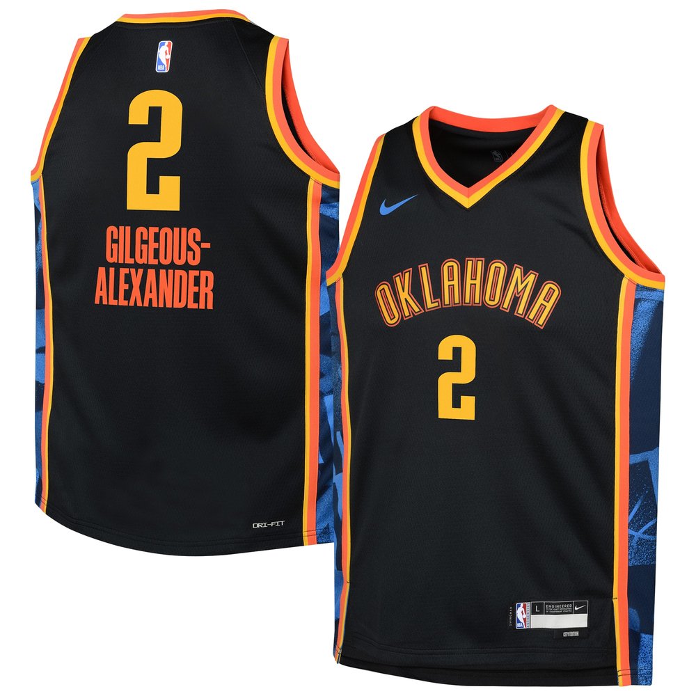 Elite Oklahoma City Thunder Shai Gilgeous-Alexander Black Jersey City...