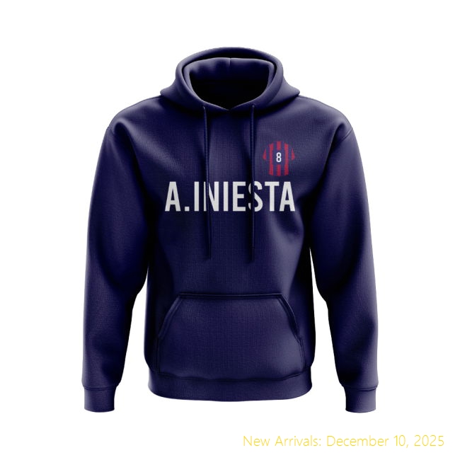 Top Grade Barca Andres Iniesta Barcelona Number Hoody (Navy)