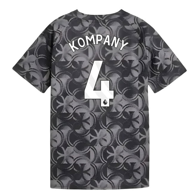 2025-2026 Man City Warm Up Jersey (Black) - Kids (Kompany 4)
