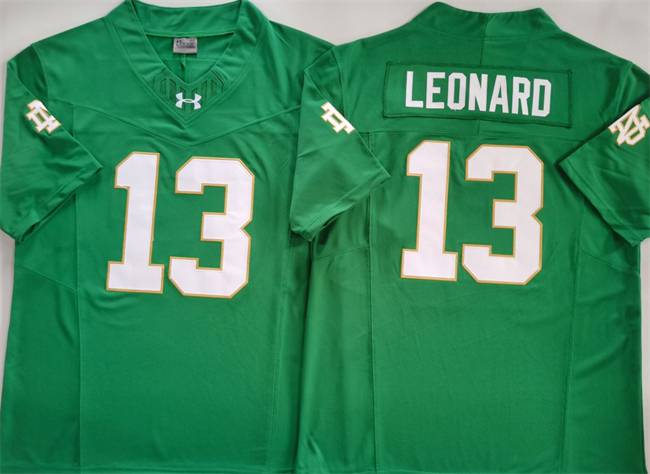 premium Men's ND Irish Riley Leonard #13 Green 2024 Football Jersey