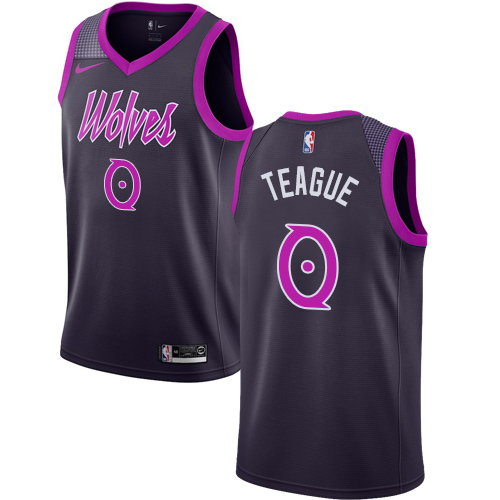 Nike Minnesota Timberwolves #0 Jeff Teague Purple NBA Swingman City Edition 2018/19 Jersey Mens