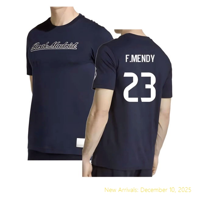 High-Quality 2025-2026 RM Real Madrid US Tee (Navy) (F.Mendy 23)
