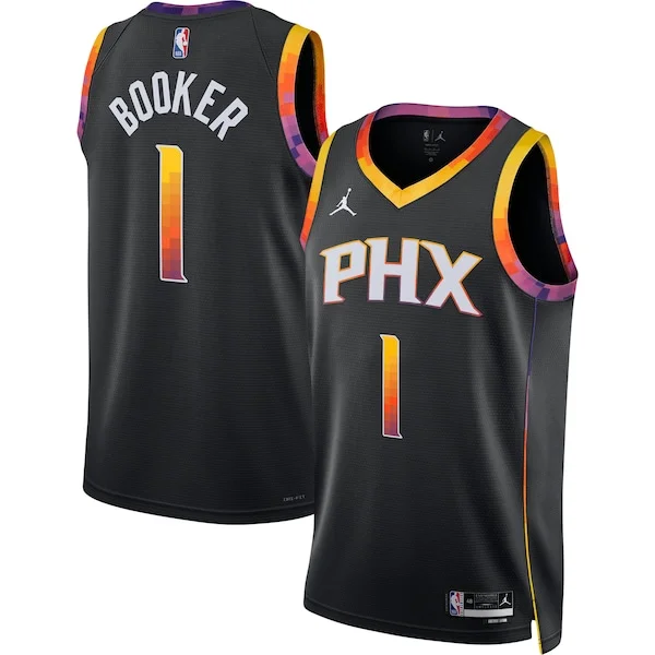 Authentic Devin Booker PHX Basketball Jersey - Black - Fan Favorite