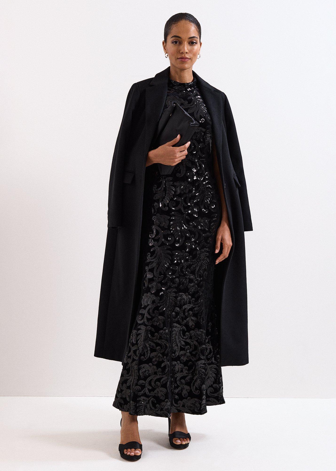 Trudy Black Sequin Maxi Dress