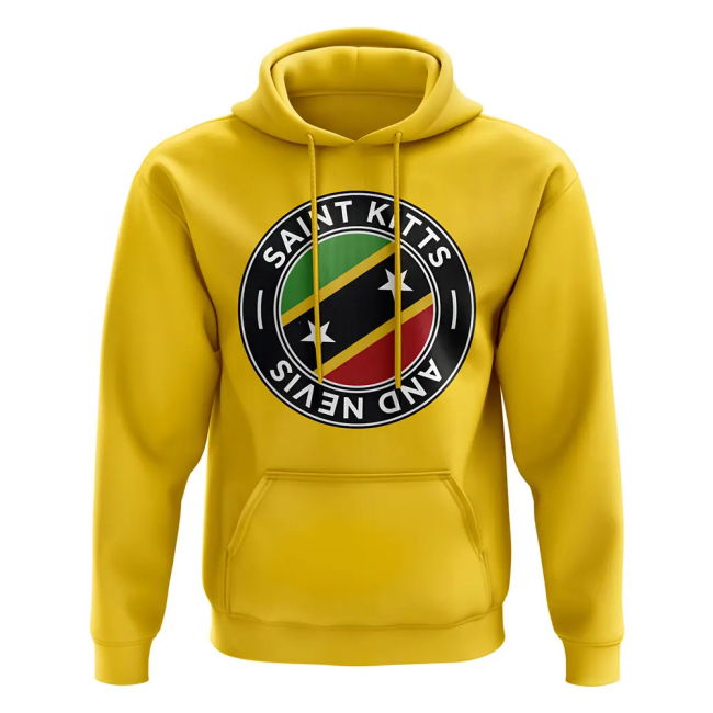 Climate-Control Saint Kitts And Nevis Football Badge Hoodie (Yellow)