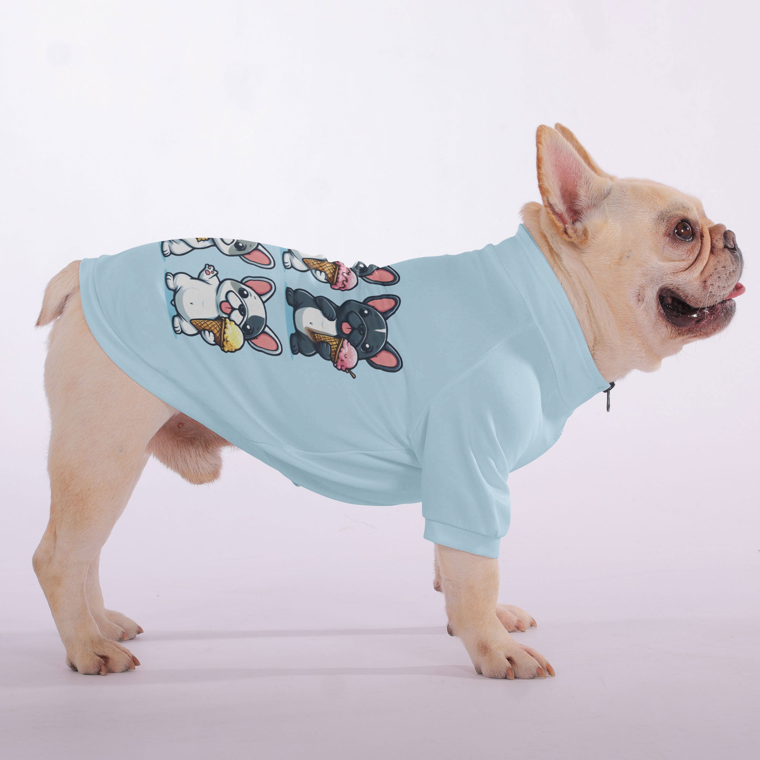 French Bulldog Ivonne Snuggly Zip Up Sweatshirt For French Bulldogs Durable Dog Item