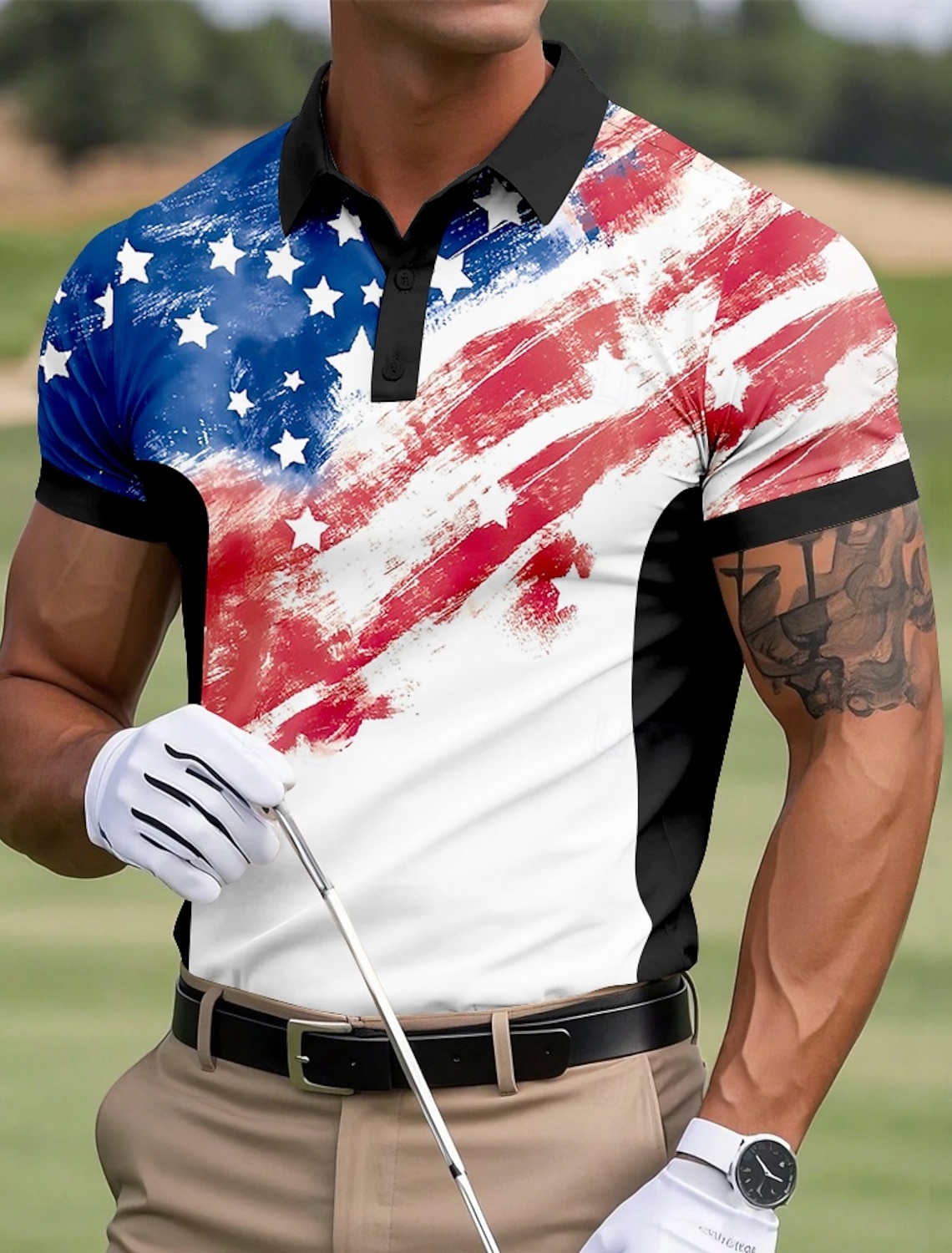 Independence Day Men's 4th of July U.S. 250th Anniversary Map US Flag Shirt Summer Shirt Button Up Shirt Short Sleeve Fashion Casual Streetwear Vacation Holiday Summer Turndown 3D Print Front One