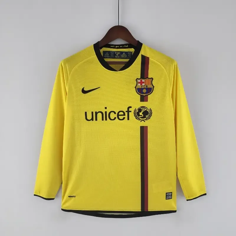 Cheap 2008-2009 Long Sleeve Barcelona Jersey retro kit