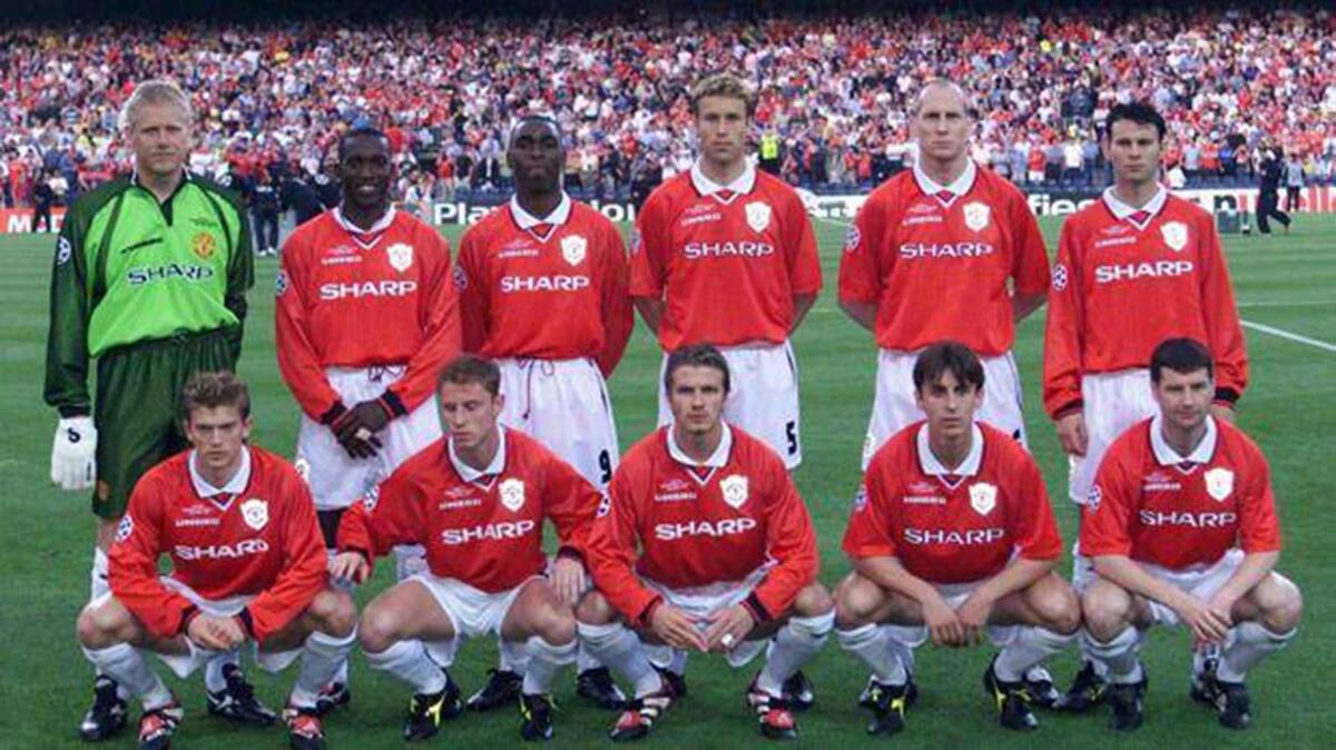 99-00 Manchester United Classic Retro Red LS Jersey Shirt - Official