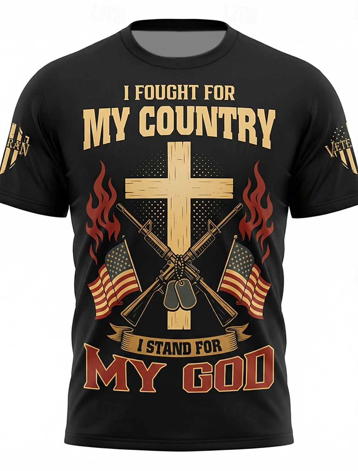 4th of July 2026 250th Memorial Day Men's 3D Print US Flag Crew Neck Short Sleeve T-Shirt Daily Street