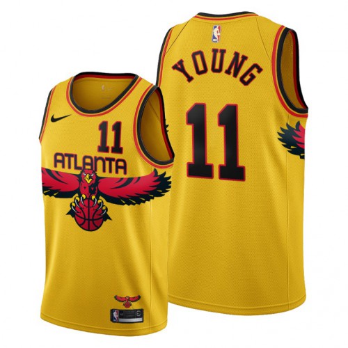 Atlanta Atlanta Hawks #11 Trae Young Youth 2021-22 City Edition Gold NBA Jersey Youth