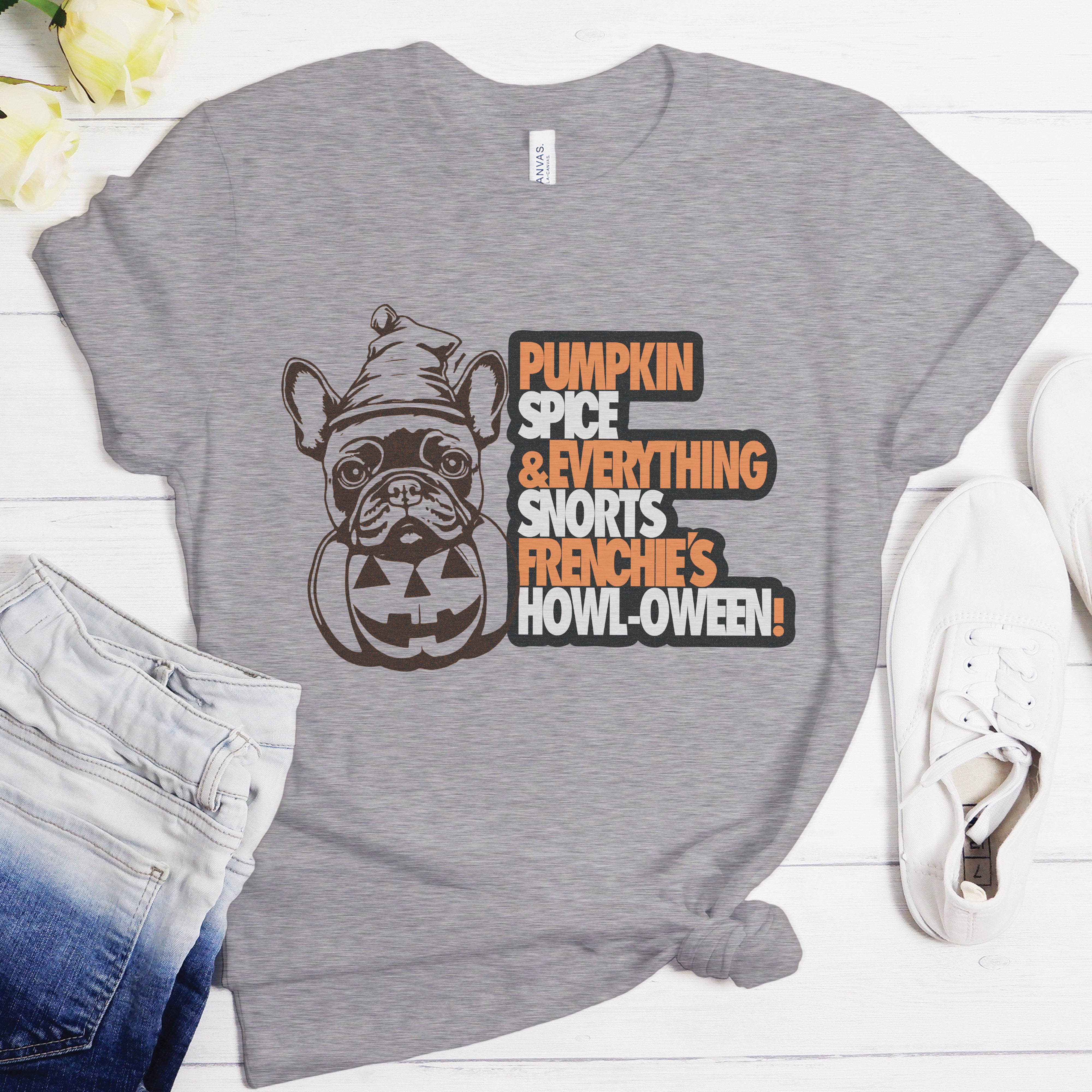 French Bulldog Spooky Style Unisex T Shirt Durable Dog Item