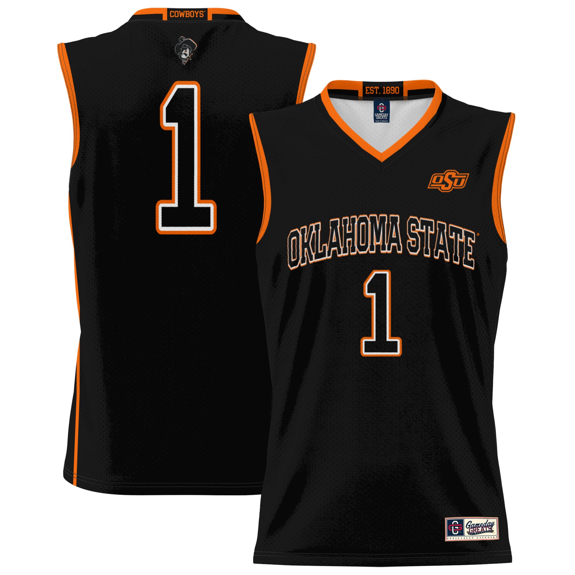 [NJP] Oklahoma State Cowboys GameDay Greats Youth Lightweight Basketball Jersey - Black