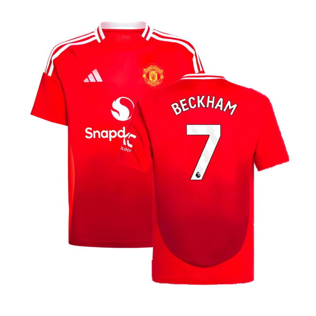 Man Utd Home Football Shirt 2024-20 - Beckham 7 M S Kids