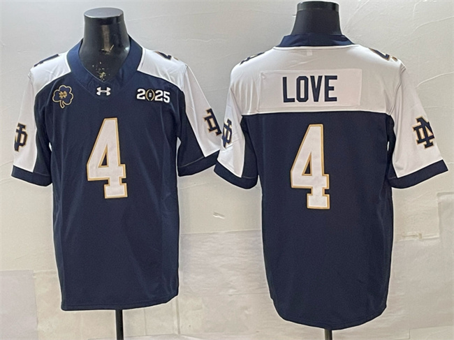 Men's Notre Dame ND Game 2025 official Jeremiyah Love #4 stitched