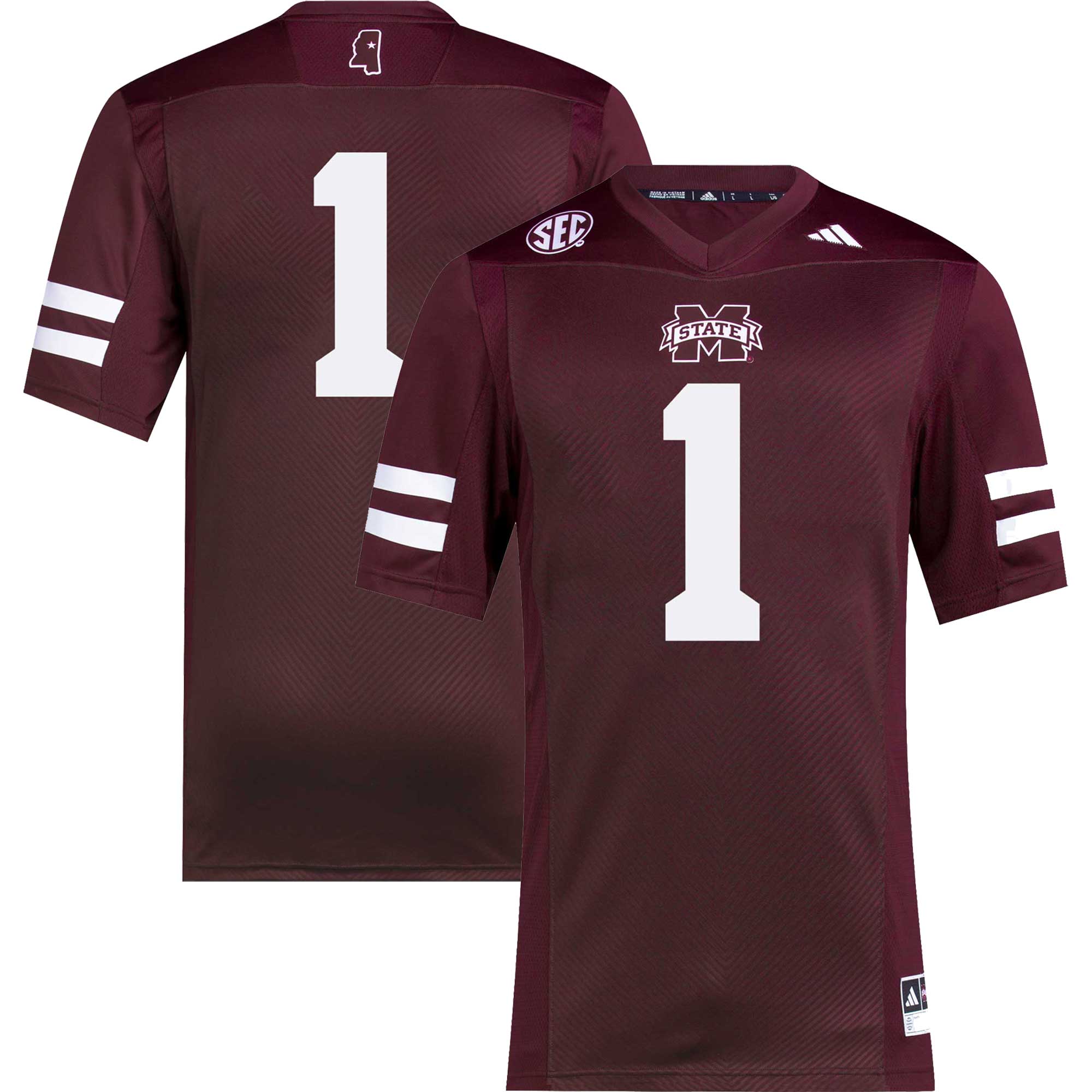 #1 Mississippi State Bulldogs Premier Football Jersey - Maroon