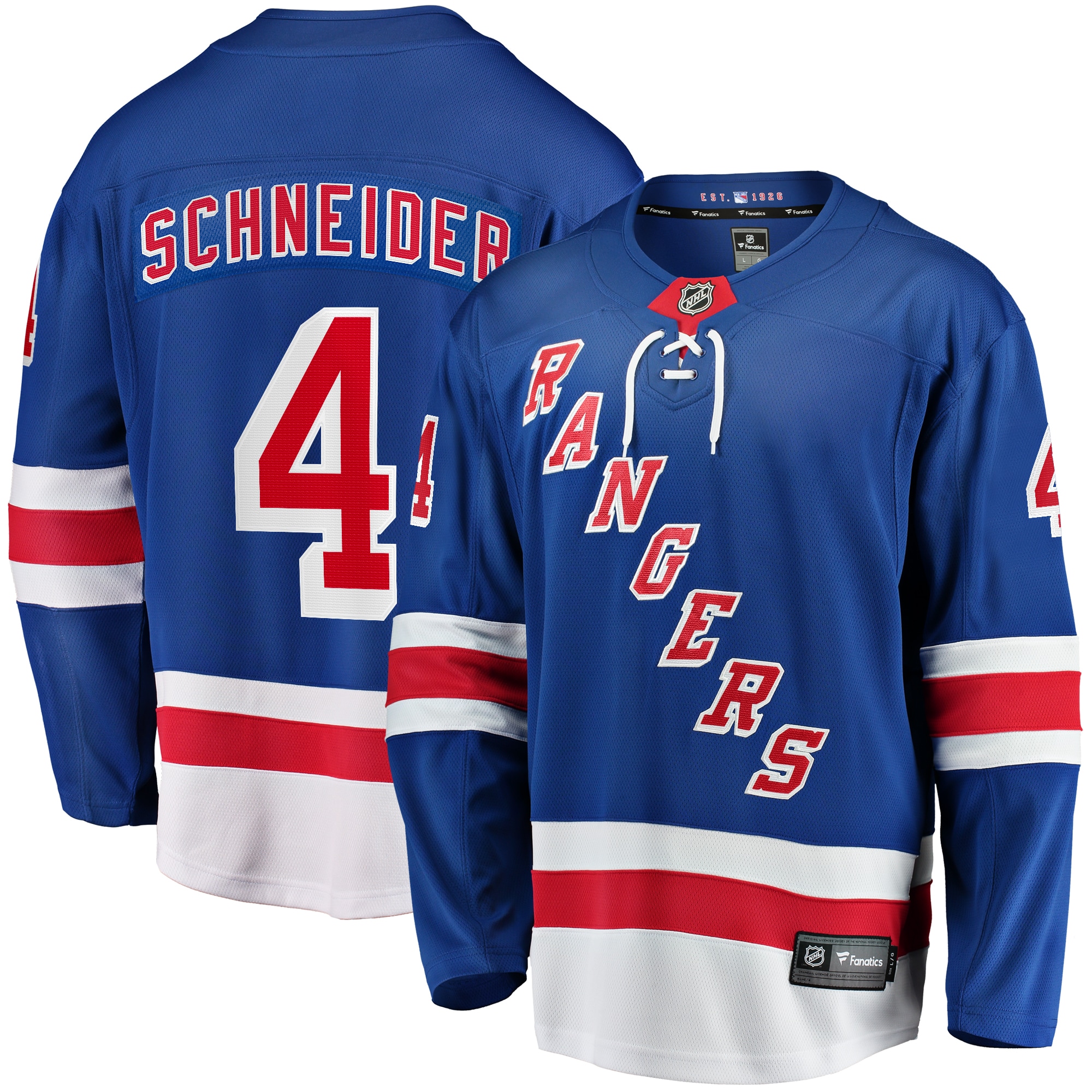 [SJH] Women's Braden Schneider New York Rangers Home Premier Breakaway Player Jersey - Blue