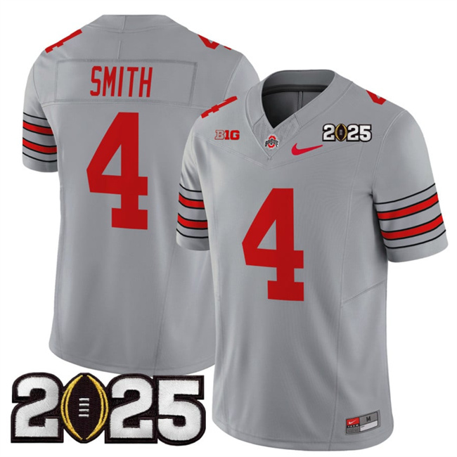 Men's Ohio St Buckeyes Game 2025 durabl Jeremiah Smith #4 away jersey