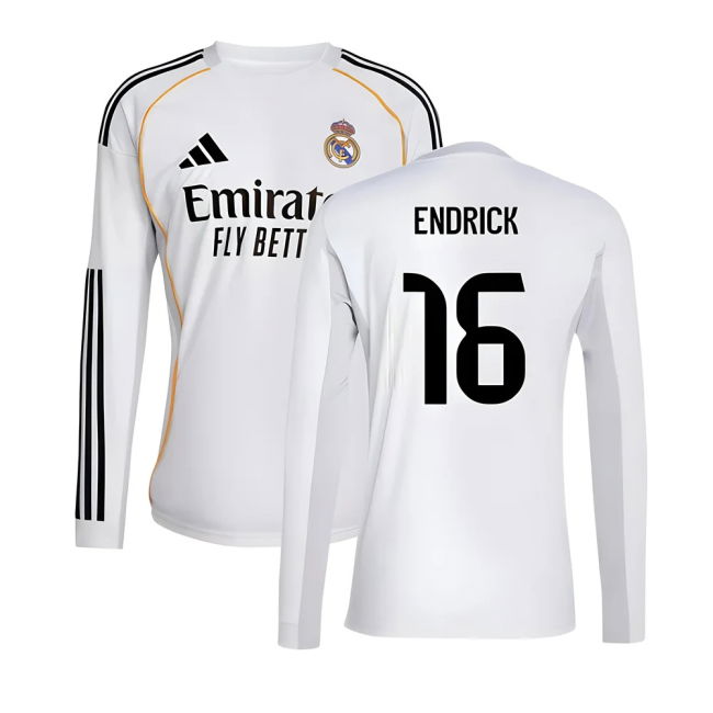Camiseta Real Madrid 2025-2026 Local Hombres - Oficial Con Endrick 16