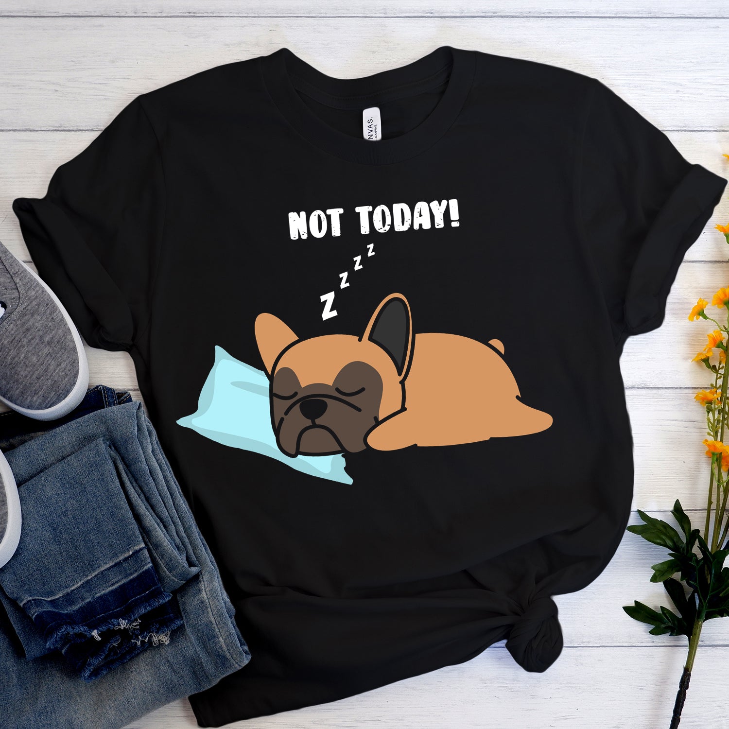 French Bulldog Lazy Frenchie Unisex T Shirt Practical Pet Supply