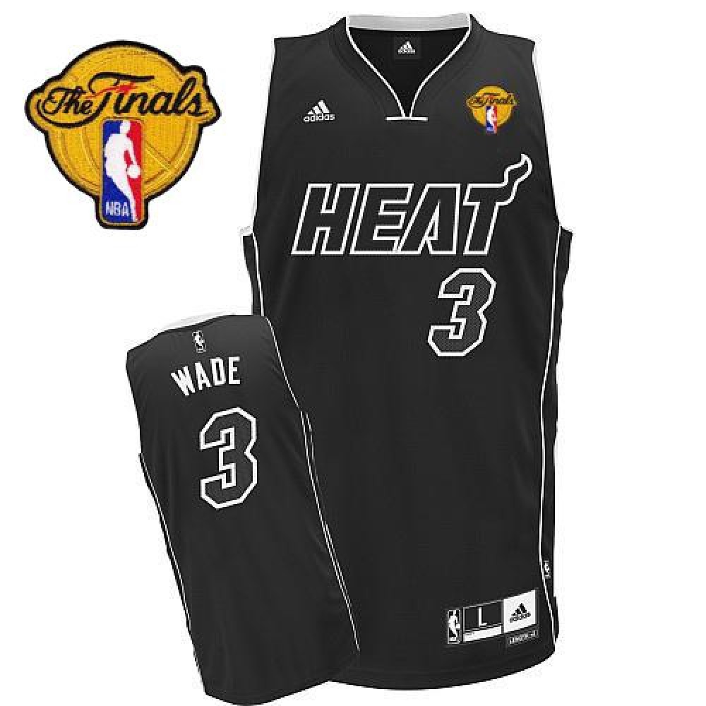Game Day Cost-Effective Men's Heat #3 Dwyane Black Basketball Jersey