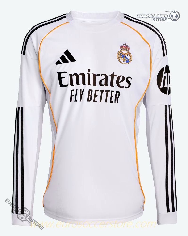 Real Madrid 25-26 Home Long Sleeve Jersey with Brahim 21 Printing