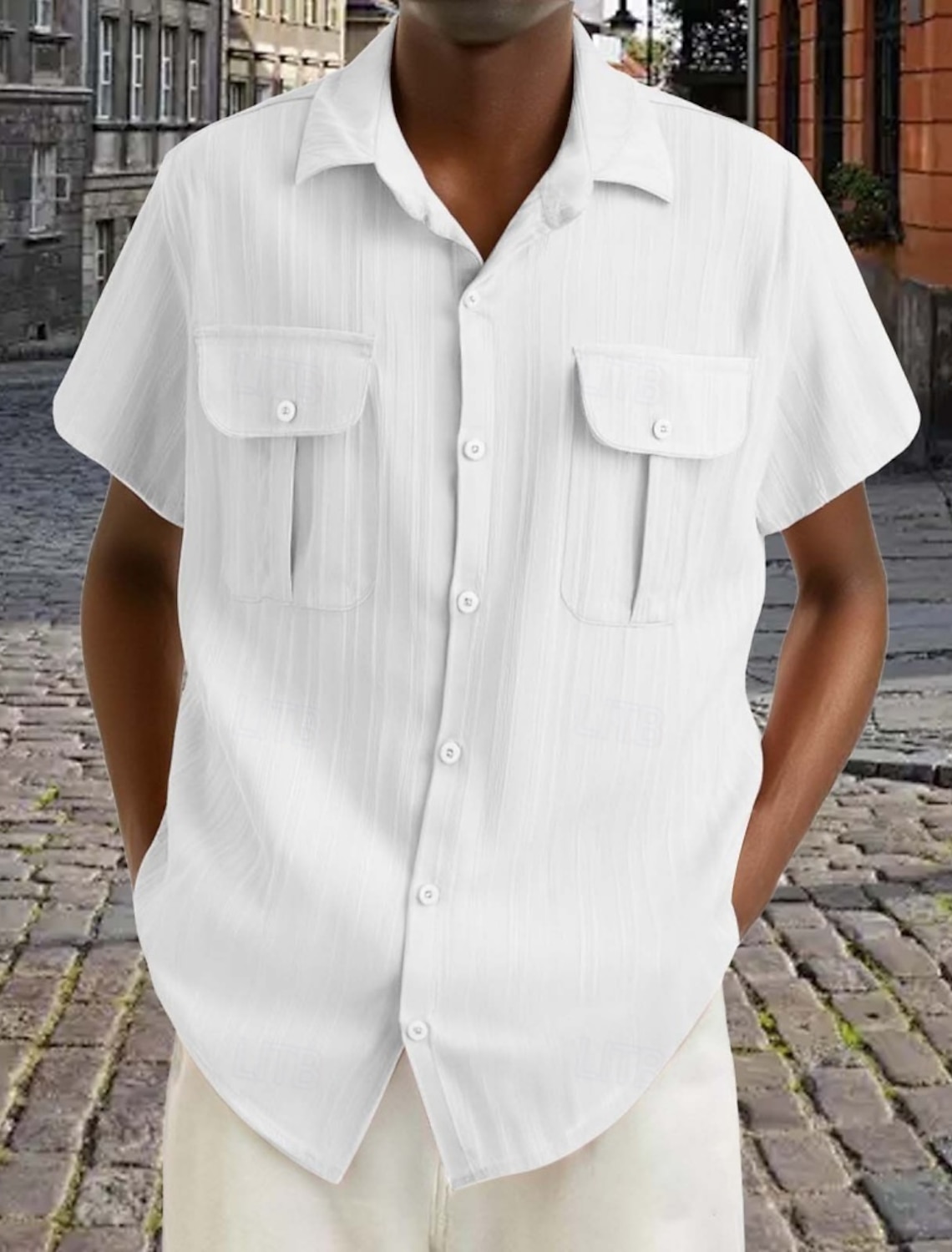 Men's Shirt Texture Work Jacquard Dark Brown Black White Pink Wine