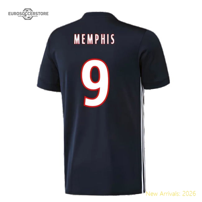 Lyon 2017-18 Away Shirt ((Excellent) L) (Memphis 9) For Ligue 1 Fans