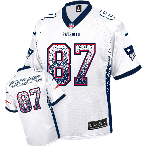 Official NFL NE Patriots #87 Rob Gronkowski White Elite Jersey