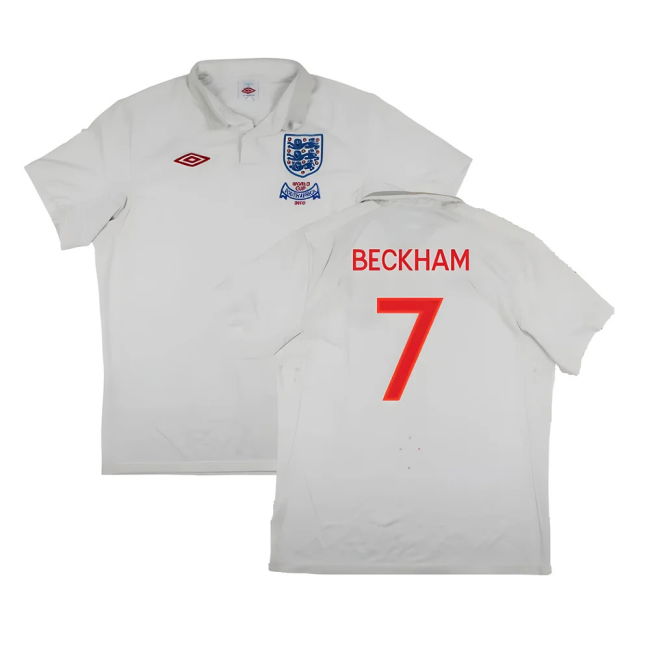 England 2009-10 World Cup Home shirt (XL) (Very Good) (BECKHAM 7)