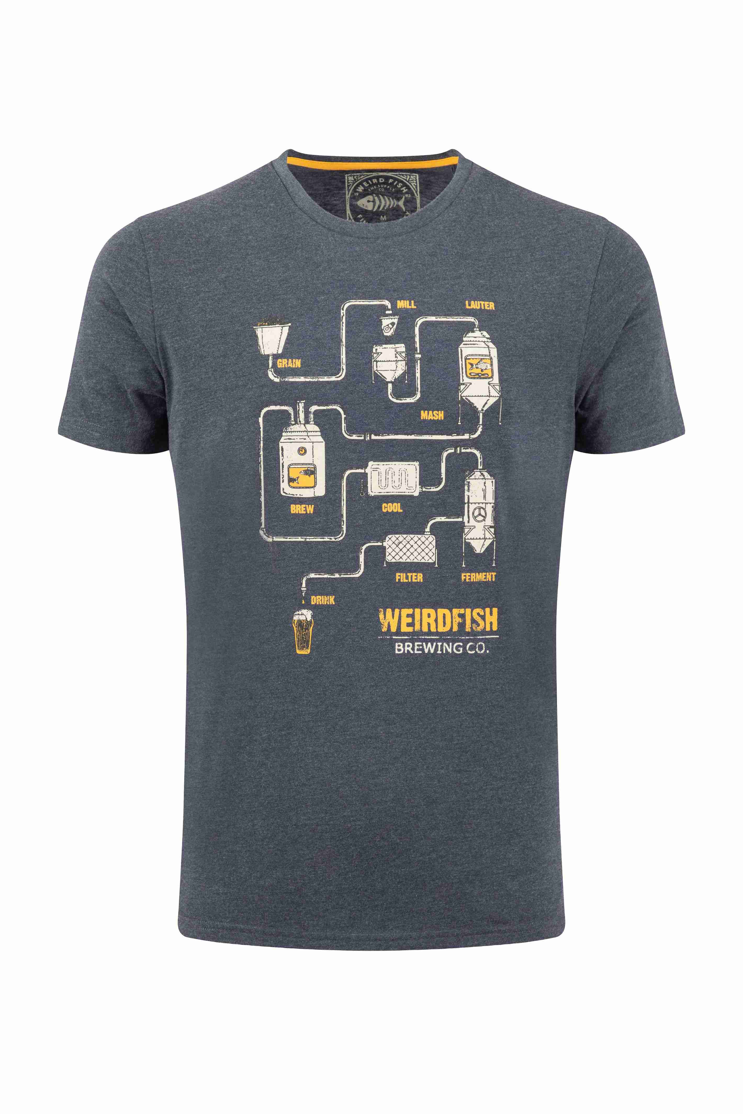 Brewer Front Print Graphic T-Shirt Navy