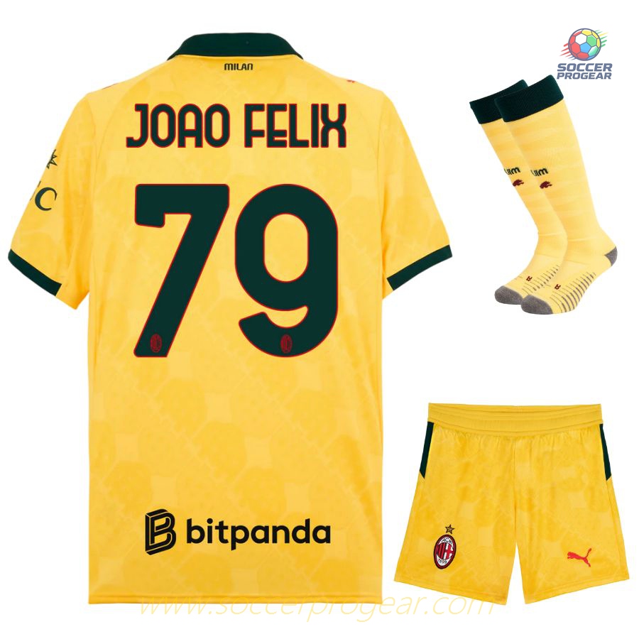 AC Milan Youth Alternate Jersey Set Team Jersey 2025-2026 Season Joao Felix