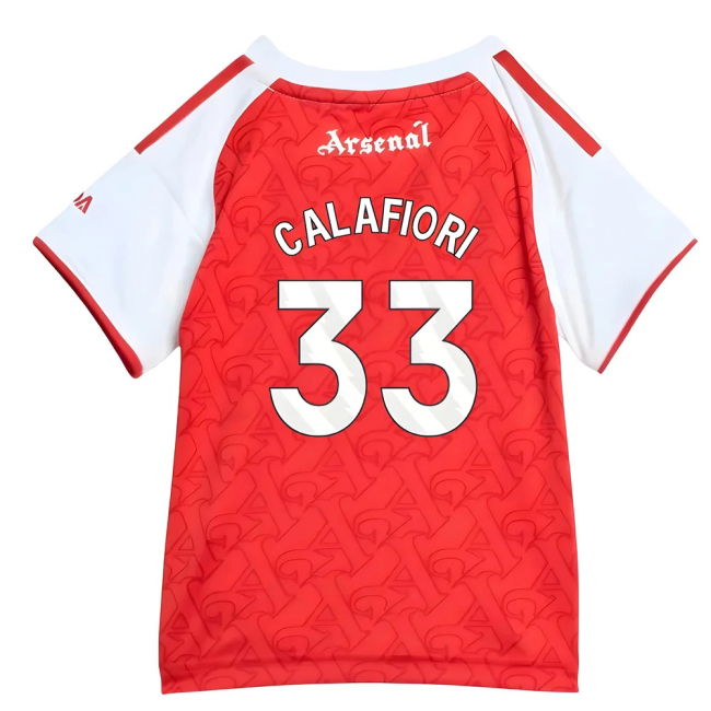 Match Quality Arsenal Arsenal Home Baby Kit Calafiori #33 Fresh Lo...