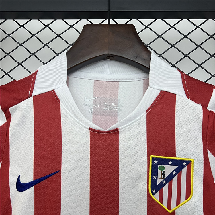 Moisture Wicking Kids Atletico Madrid 2526 Home Soccer Kit ShirtShorts