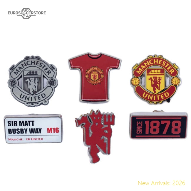 First-class Manchester United Fc 6pc Badge Set - Premium Quality
