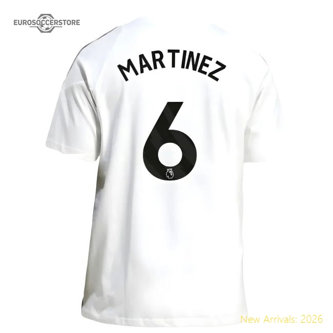 2025-2026 Man Utd Training Tee (White) (Martinez 6) Fan Edition