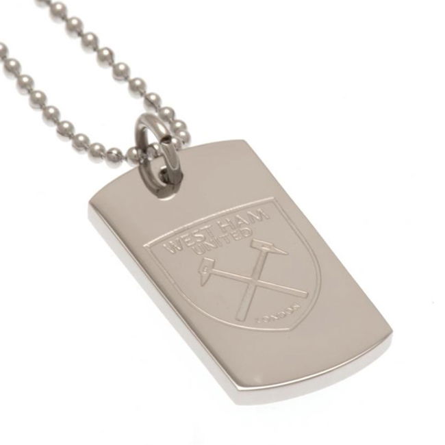West Ham United FC Engraved Dog Tag & Chain | Official Merchandise