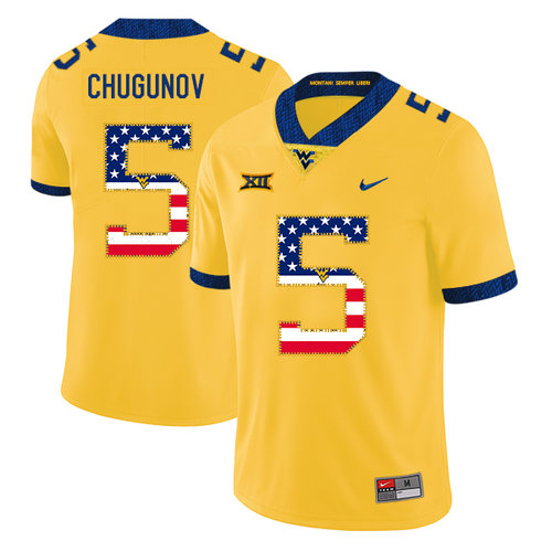 Men's None #5 Chris Chugunov Yellow 2024 embroidered team authorized