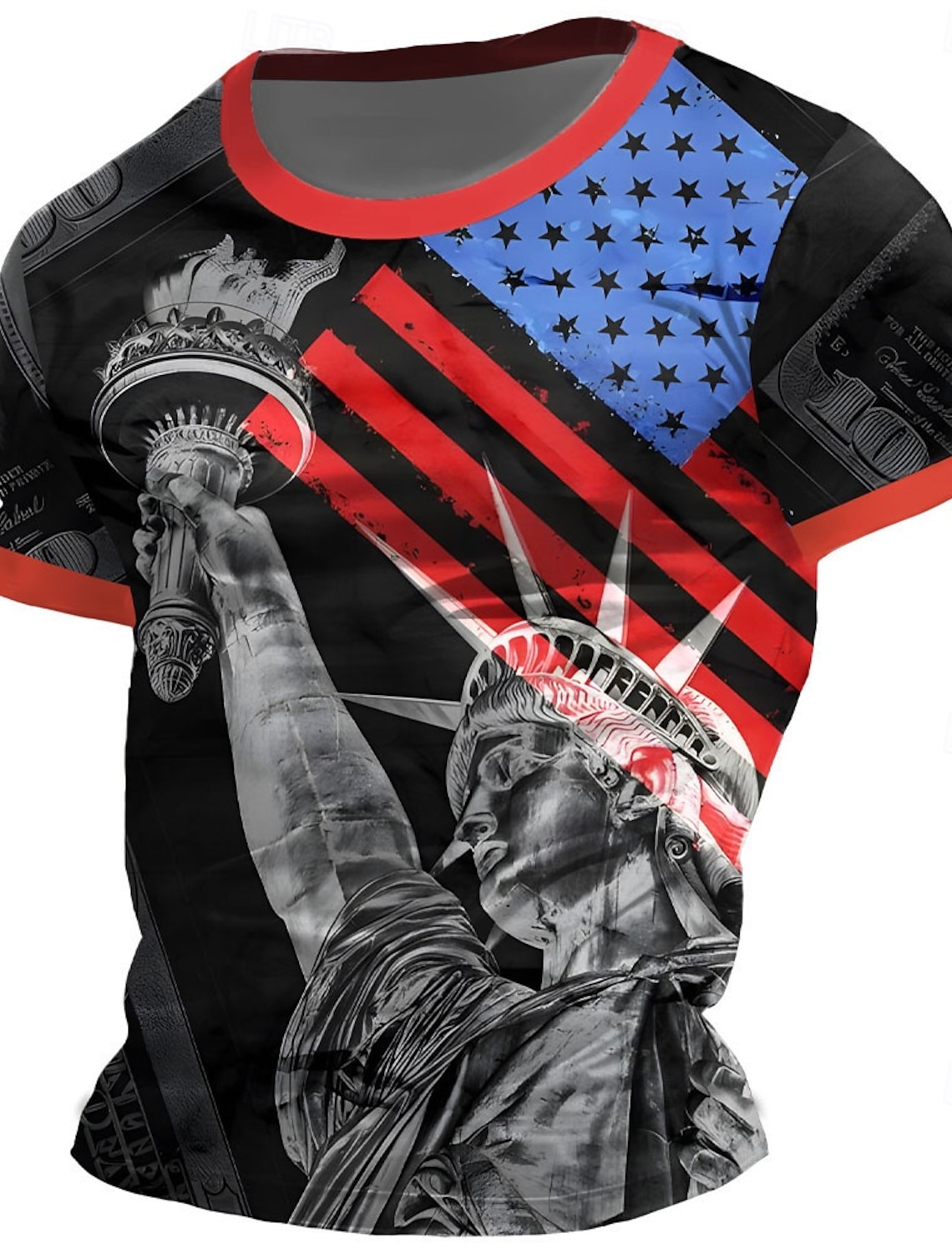 4th of July 2026 250th Memorial Day Patriotic Patriot 3D Print US Flag Crew Neck Short Sleeve T-Shirt Daily Street
