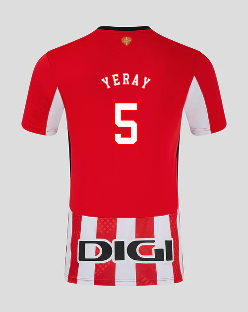Yeray's Number 5 Home Jersey for Athletic Bilbao in the 24-25 Season