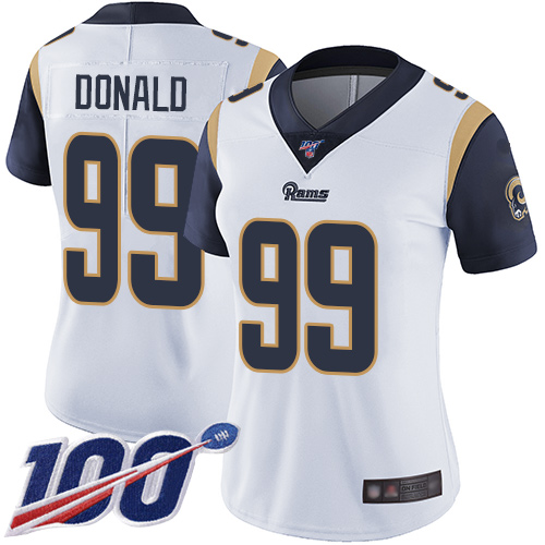 Official NFL s Los Angeles Rams #99 Aaron Donald White Limited Jersey