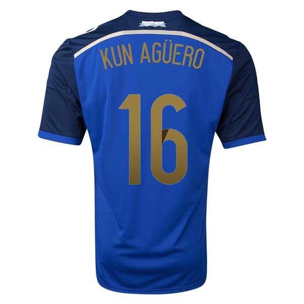 Moisture Wicking Argentina 1415 Away Soccer Shirt 16 KUN AGUERO