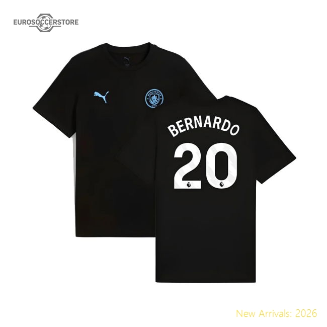 Classic 2025-2026 Man City FtblESS Tee Black Bernardo 20