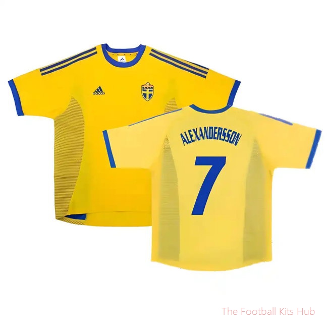 Sweden 2002-03 Home Shirt ((Very Good) S) (Alexandersson 7)