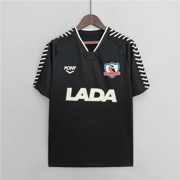 Colo-Colo Retro Soccer Jersey 1992 Black Away Football Shirt -