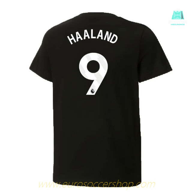 2024-2025 Man City ftblCulture Tee (Black) (Haaland 9)