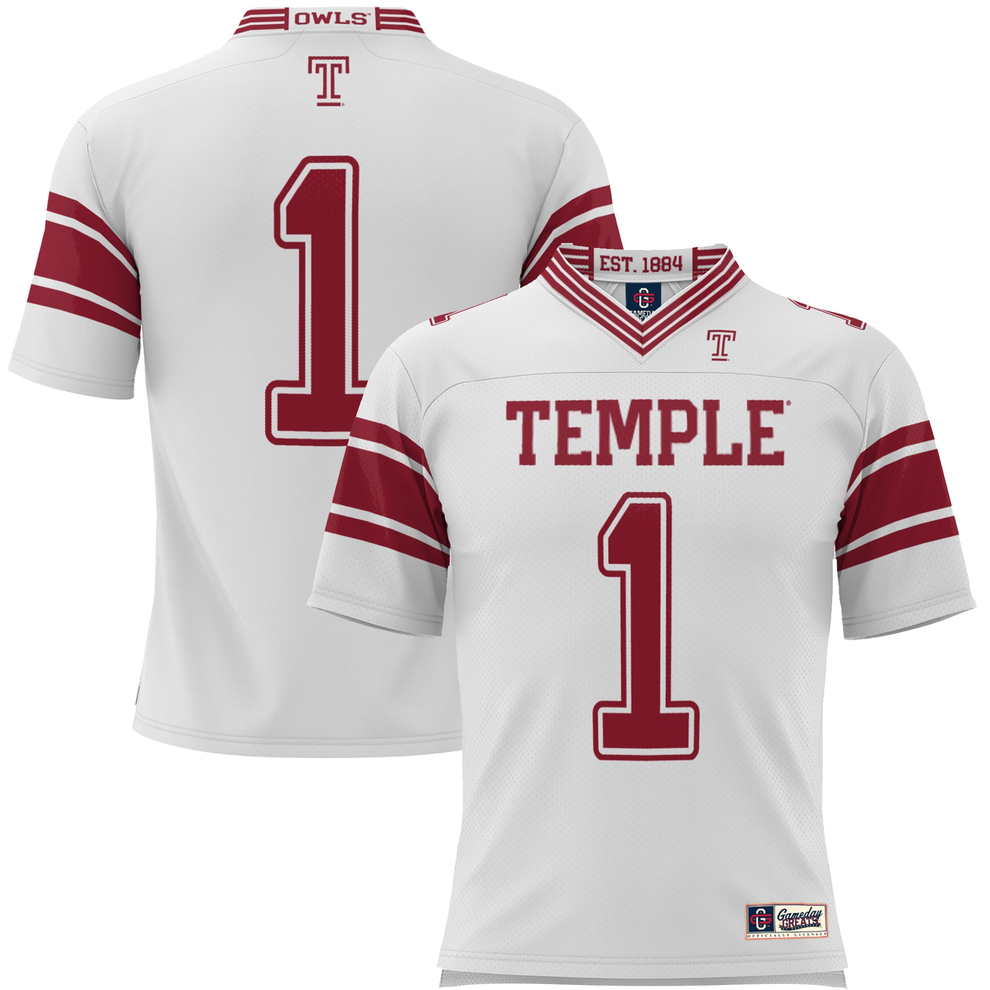 #1 Temple Owls GameDay Greats Youth Endzone 2026 Season Football Jersey - White