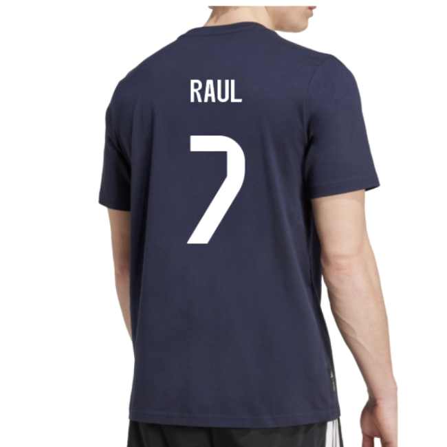 Premium 2025-2026 Real Madrid Seasonal Graphic Tee (Legend Ink) (Raul